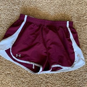 Maroon Under Armour Running Shorts